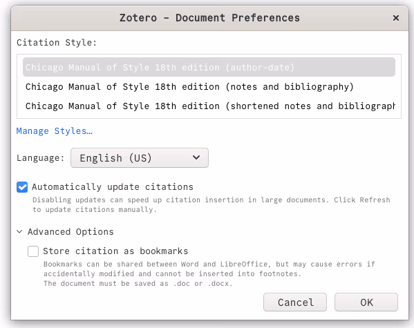 Zotero Pop-up